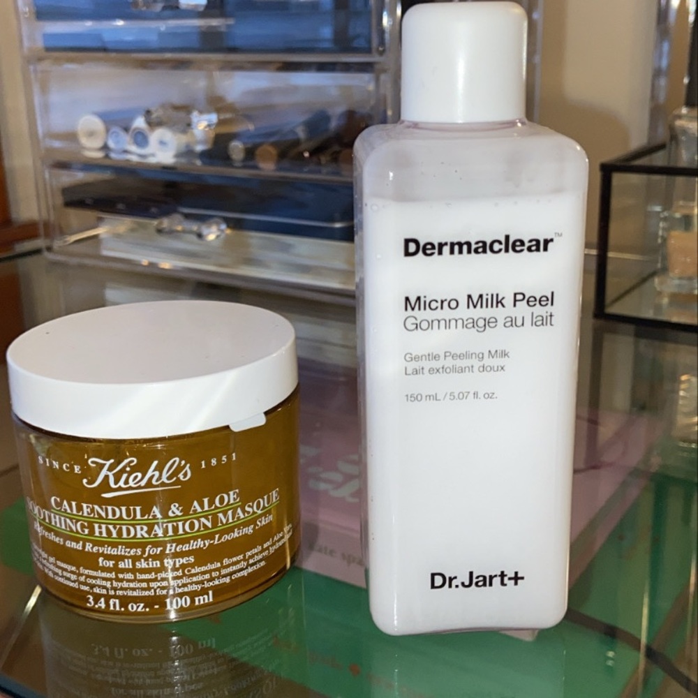 Dr. Jart + and Kiehl’s aloe hydrating mask
